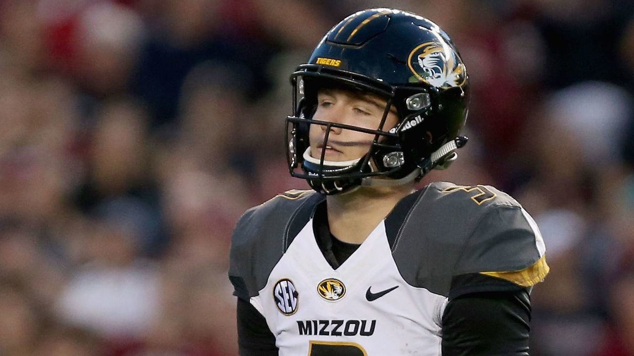 COLUMBIA, SC - NOVEMBER 05: Drew Lock reacts after a play against the South Carolina Gamecocks during their game at Williams-Brice Stadium on November 5, 2016 in Columbia, South Carolina.