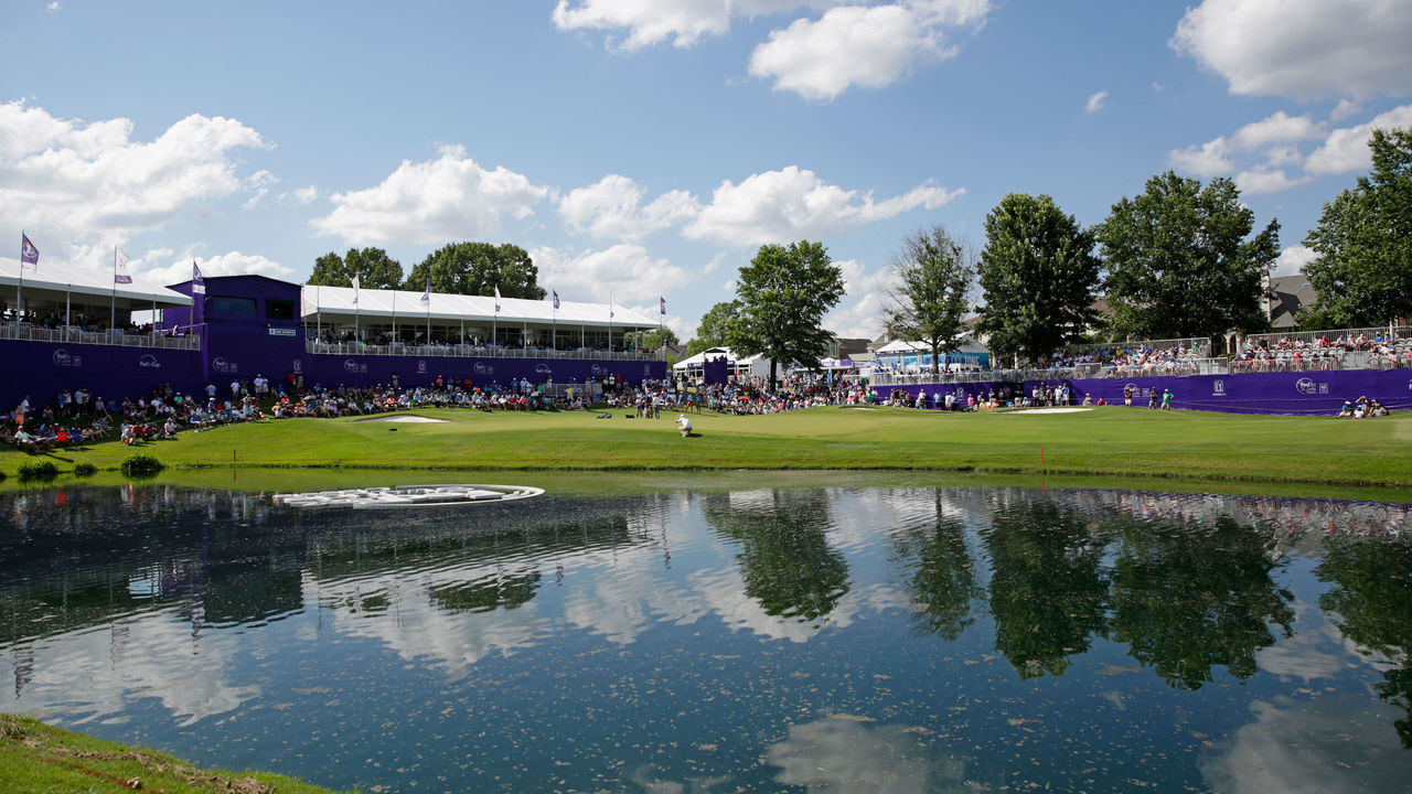 MEMPHIS, TN - JUNE 11: A general view of the 18th green during the final round of the FedEX St. Jude Classic at the TPC Southwind on June 11, 2017 in Memphis, Tennessee.
