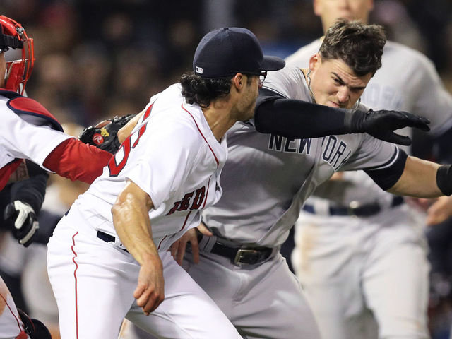 Yankees and Red Sox brawl at Fenway after New York player gets hit