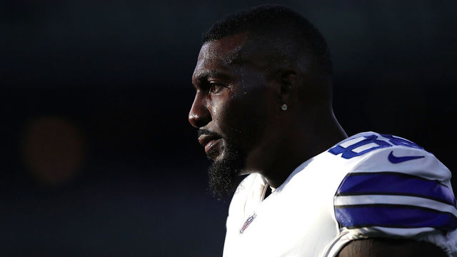 ARLINGTON, TX - SEPTEMBER 10: Dez Bryant #88 of the Dallas Cowboys stands on the field during warmups before the game against the New York Giants at AT&T Stadium on September 10, 2017 in Arlington, Texas.