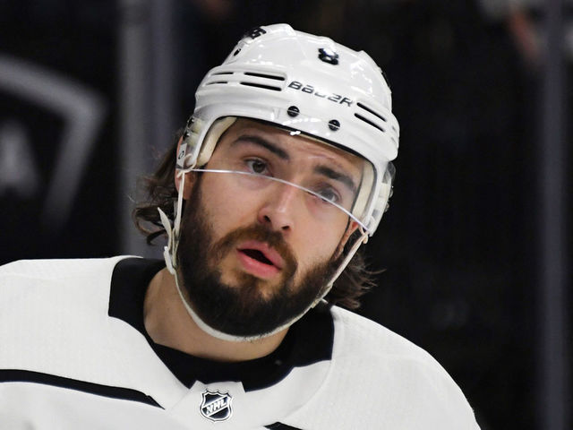LAS VEGAS, NV - FEBRUARY 27: Drew Doughty #8 of the Los Angeles Kings skates against the Vegas Golden Knights in the secon period of their game at T-Mobile Arena on February 27, 2018 in Las Vegas, Nevada. The Kings won 4-1.