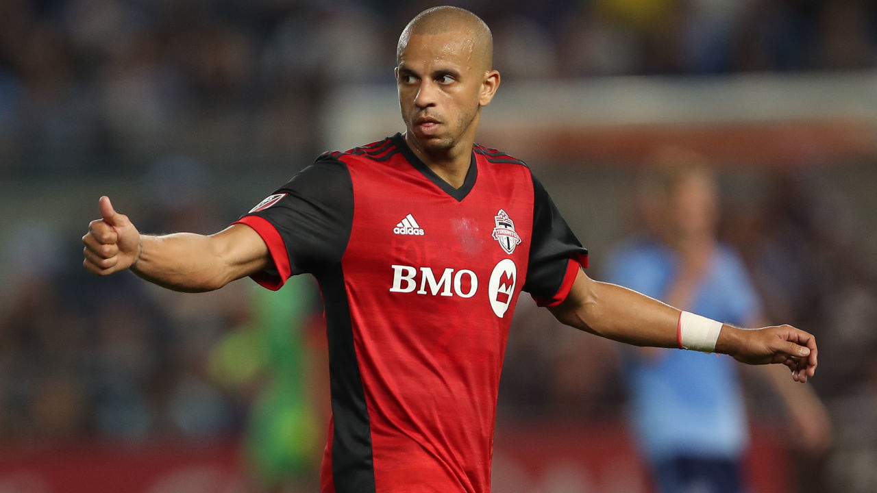NEW YORK, NY - JULY 19: Jason Hernandez of Toronto FC during MLS fixture between Toronto FC and New York City FC at Yankee Stadium on July 19, 2017 in New York City.