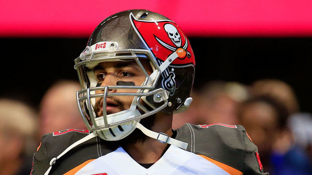 ATLANTA, GA - NOVEMBER 26: Mike Evans #13 of the Tampa Bay Buccaneers warms up prior to the game against the Atlanta Falcons at Mercedes-Benz Stadium on November 26, 2017 in Atlanta, Georgia.