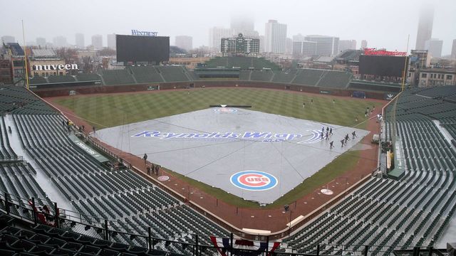 Cubs-Braves postponed Sunday after playing through Saturday storm