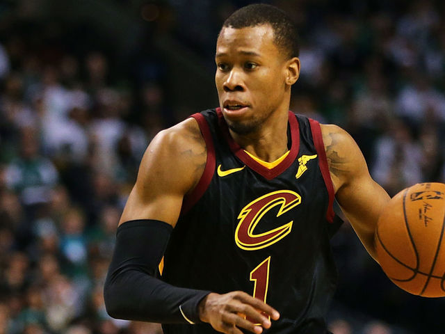 BOSTON, MA - FEBRUARY 11: Rodney Hood #1 of the Cleveland Cavaliers dribbles during a game against the Boston Celtics at TD Garden on February 11, 2018 in Boston, Massachusetts.