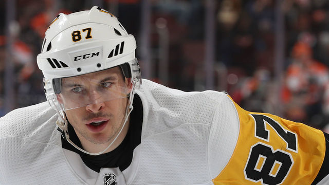 PHILADELPHIA, PA - JANUARY 02: Sidney Crosby #87 of the Pittsburgh Penguins in action against the Philadelphia Flyers during the first period at Wells Fargo Center on January 2, 2018 in Philadelphia, Pennsylvania.