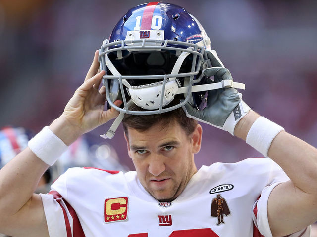 eli manning football helmet Autographed NY GIants 2023 Salute to Service Mini (Fanatics) a double that places him in the rarest company the sport has ever seen Eli Manning Autographed NY GIants