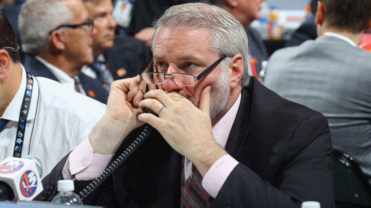 CHICAGO, IL - JUNE 24: Garth Snow of the New York Islanders attends the 2017 NHL Draft at the United Center on June 24, 2017 in Chicago, Illinois.