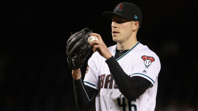PHOENIX, AZ - APRIL 17: Starting pitcher Patrick Corbin #46 of the Arizona Diamondbacks pitches against the San Francisco Giants during the sixth inning of the MLB game at Chase Field on April 17, 2018 in Phoenix, Arizona.