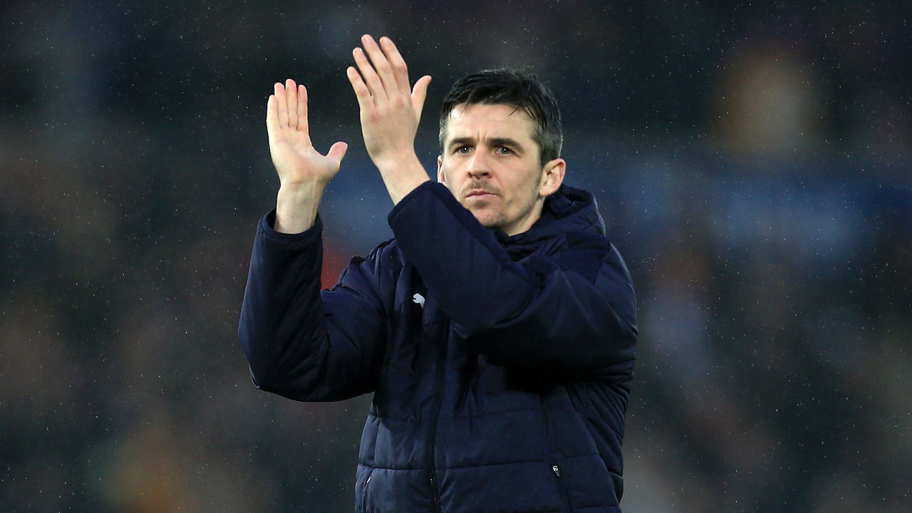 SWANSEA, WALES - MARCH 04: Joey Barton of Burnley shows appreciation to the fans after the Premier League match between Swansea City and Burnley at Liberty Stadium on March 4, 2017 in Swansea, Wales.