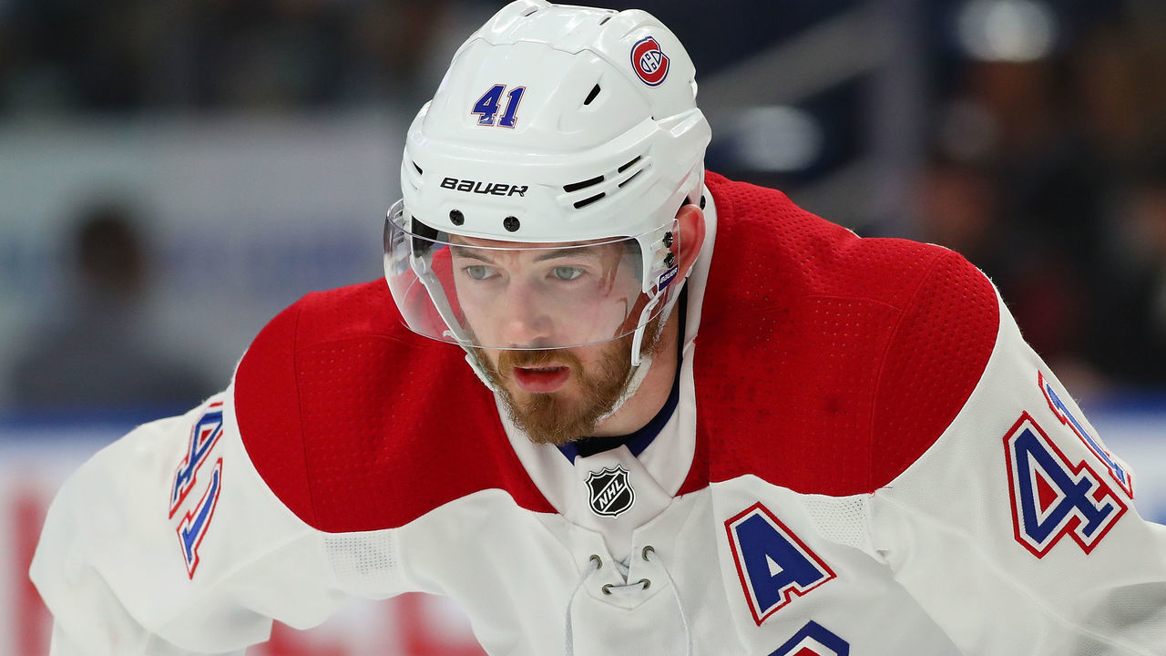 BUFFALO, NY - MARCH 23: Paul Byron #41 of the Montreal Canadiens during the game against the Buffalo Sabres at KeyBank Center on March 23, 2018 in Buffalo, New York. *** Local Caption *** Paul Byron