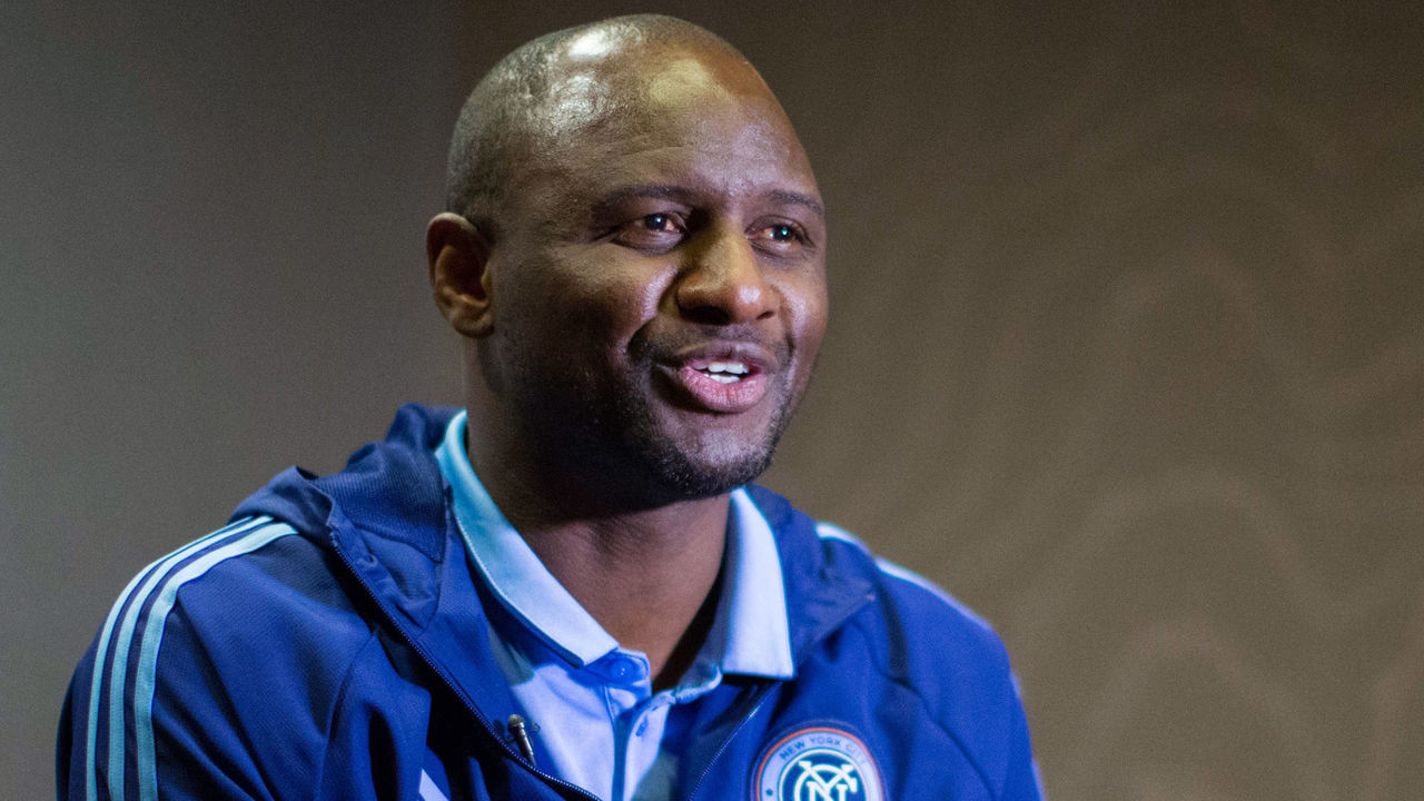New York City FC head coach Patrick Vieira speaks at an interview with AFP during the club's annual media day on March 9, 2017, in New York. / AFP PHOTO / EDUARDO MUNOZ ALVAREZ