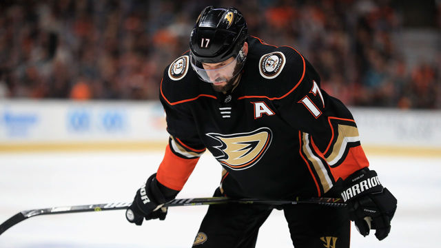ANAHEIM, CA - APRIL 14: Ryan Kesler #17 of the Anaheim Ducks looks on during the third period in Game Two of the Western Conference First Round against the San Jose Sharks during the 2018 NHL Stanley Cup Playoffs at Honda Center on April 14, 2018 in Anaheim, California. THe San Jose Sharks defeated the Anaheim Ducks 3-2.