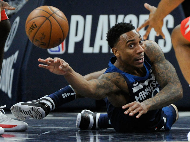 MINNEAPOLIS, MN - APRIL 21: Jeff Teague #0 of the Minnesota Timberwolves passes the ball away from Clint Capela #15 and Chris Paul #3 of the Houston Rockets during the second quarter in Game Three of Round One of the 2018 NBA Playoffs on April 21, 2018 at the Target Center in Minneapolis, Minnesota.