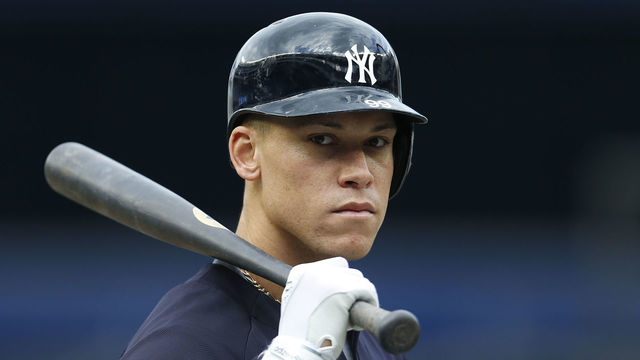 NEW YORK, NY - APRIL 6: Aaron Judge #99 of the New York Yankees during batting practice prior to taking on the Baltimore Orioles at Yankee Stadium on April 6, 2018 in the Bronx borough of New York City.