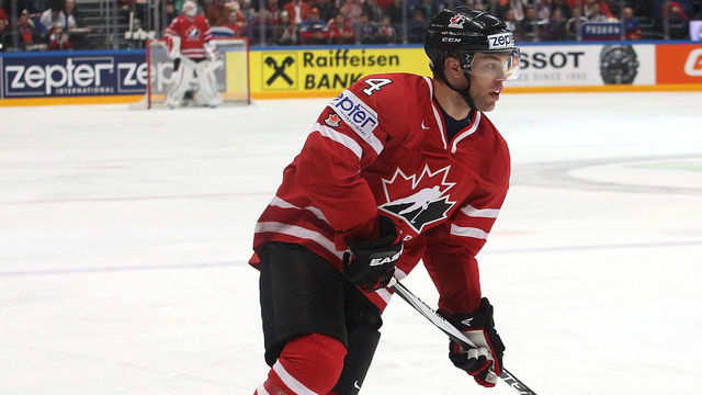 MOSCOW, RUSSIA - MAY 22: Taylor Hall #4 of Canada skates against Finland during the 2016 IIHF World Championship gold medal game at the Ice Palace on May 22, 2016 in Moscow, Russia.