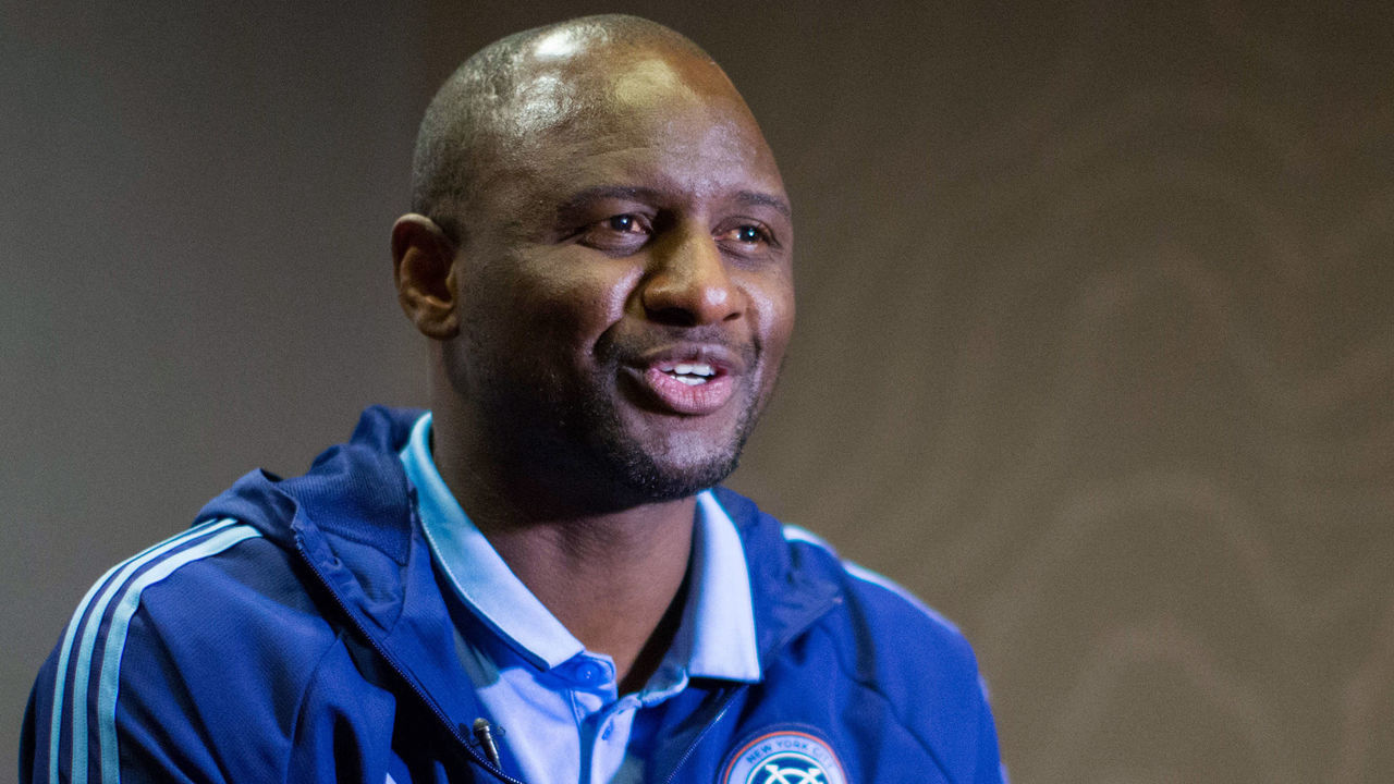 New York City FC head coach Patrick Vieira speaks at an interview with AFP during the club's annual media day on March 9, 2017, in New York. / AFP PHOTO / EDUARDO MUNOZ ALVAREZ