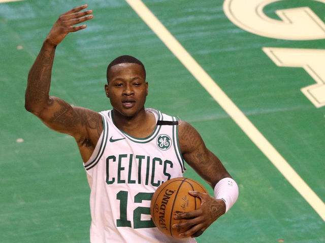 BOSTON, MA - APRIL 24: Terry Rozier #12 of the Boston Celtics calls for support from the crowd during the fourth quarter against the Milwaukee Bucks in Game Five in Round One of the 2018 NBA Playoffs at TD Garden on April 24, 2018 in Boston, Massachusetts. The Celtics defeat the Bucks 92-87.