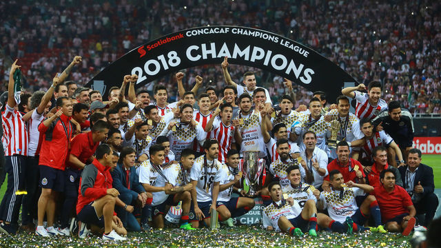 ZAPOPAN, MEXICO - APRIL 25: Players of Chivas celebrate their championship after the second leg match of the final between Chivas and Toronto FC as part of CONCACAF Champions League 2018 at Akron Stadium on April 25, 2018 in Zapopan, Mexico.