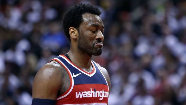 TORONTO, ON - APRIL 25: John Wall #2 of the Washington Wizards looks on during the second half of Game Five against the Toronto Raptors in Round One of the 2018 NBA playoffs at Air Canada Centre on April 25, 2018 in Toronto, Canada.