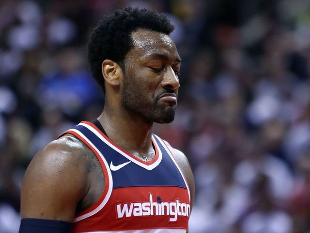 TORONTO, ON - APRIL 25: John Wall #2 of the Washington Wizards looks on during the second half of Game Five against the Toronto Raptors in Round One of the 2018 NBA playoffs at Air Canada Centre on April 25, 2018 in Toronto, Canada.