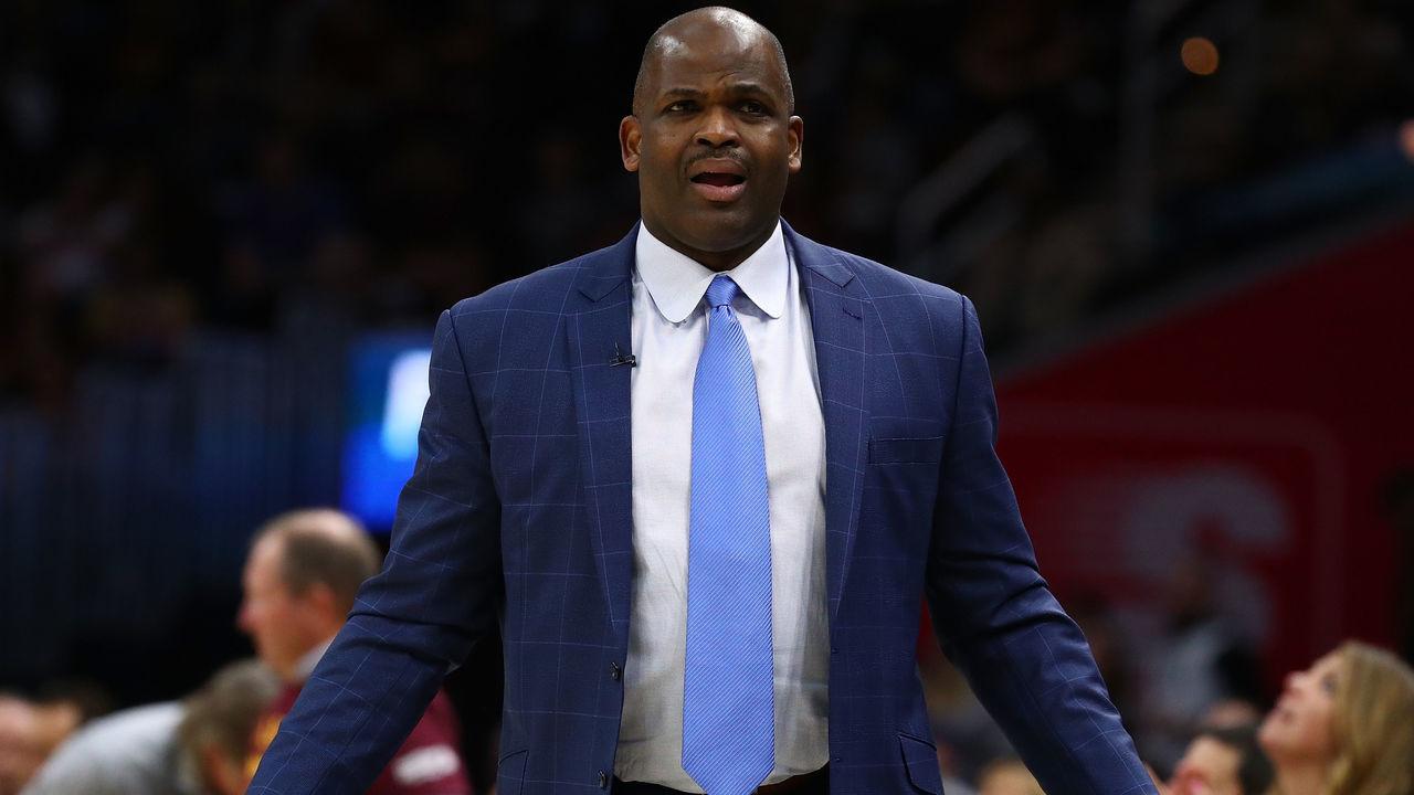 CLEVELAND, OH - APRIL 25: Head coach Nate McMillan of the Indiana Pacers reacts to a call while playing Cleveland Cavaliers in Game Five of the Eastern Conference Quarterfinals during the 2018 NBA Playoffs at Quicken Loans Arena on April 25, 2018 in Cleveland, Ohio. Cleveland won the game 98-95 to take a 3-2 series lead. Cleveland won the game 98-95 to take a 3-2 series lead.