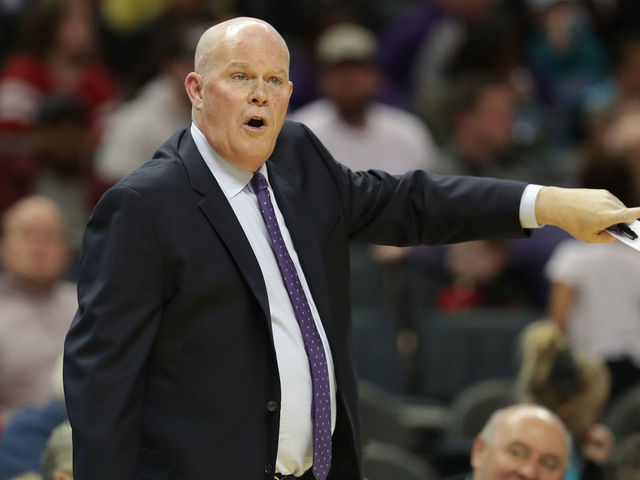 CHARLOTTE, NC - FEBRUARY 27: Head coach Steve Clifford of the Charlotte Hornets yells to his team during their game against the Chicago Bulls at Spectrum Center on February 27, 2018 in Charlotte, North Carolina.
