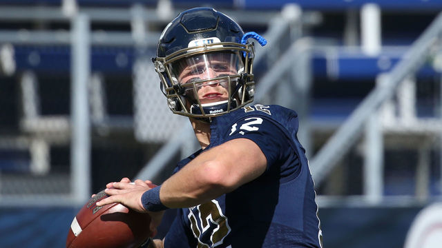 MIAMI, FL - DECEMBER 2: Alex McGough #12 of the Florida International Golden Panthers throws the ball prior to the game against the Massachusetts Minutemen on December 2, 2017 at Riccardo Silva Stadium in Miami, Florida.
