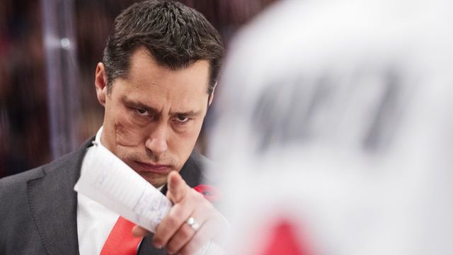 STOCKHOLM, SWEDEN - NOVEMBER 10: Guy Boucher, head coach of Ottawa Senators during the 2017 SAP NHL Global Series match between Ottawa Senators and Colorado Avalanche at Ericsson Globe on November 10, 2017 in Stockholm, .
