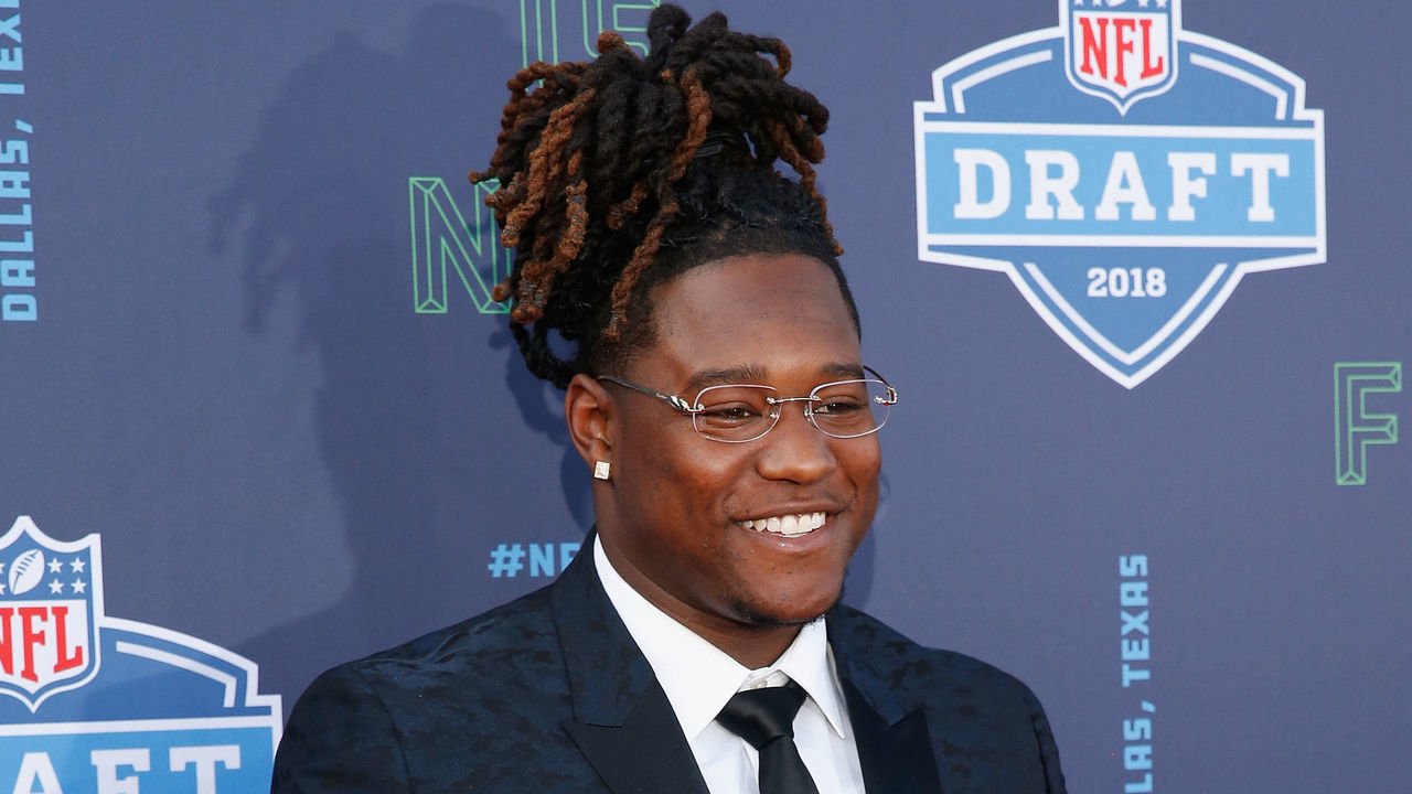 ARLINGTON, TX - APRIL 26: Shaquem Griffin of UCF poses on the red carpet prior to the start of the 2018 NFL Draft at AT&T Stadium on April 26, 2018 in Arlington, Texas.