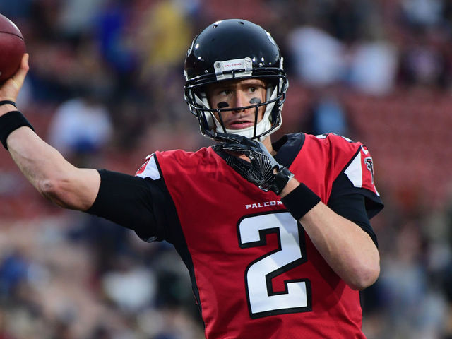 LOS ANGELES, CA - JANUARY 06: Quarterback Matt Ryan #2 of the Atlanta Falcons warms up before the NFC Wild Card Playoff game against the Los Angeles Rams at Los Angeles Coliseum on January 6, 2018 in Los Angeles, California.