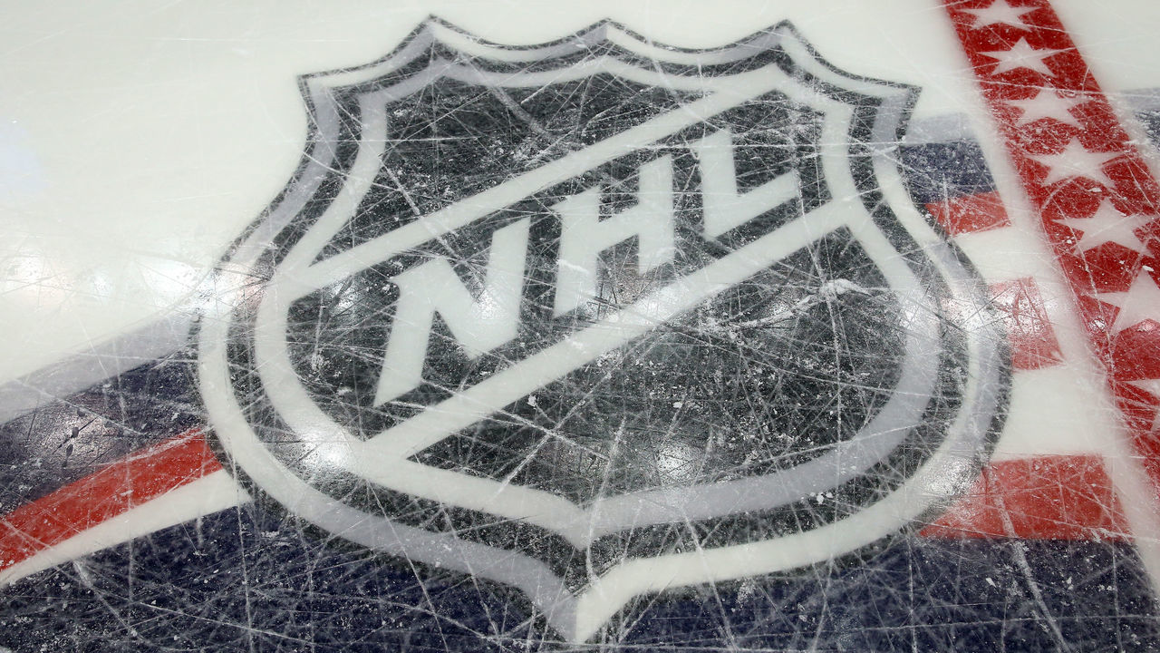 COLUMBUS, OH - JANUARY 24: A general view of the NHL logo prior to the 2015 Honda NHL All-Star Skills Competition at the Nationwide Arena on January 24, 2015 in Columbus, Ohio.