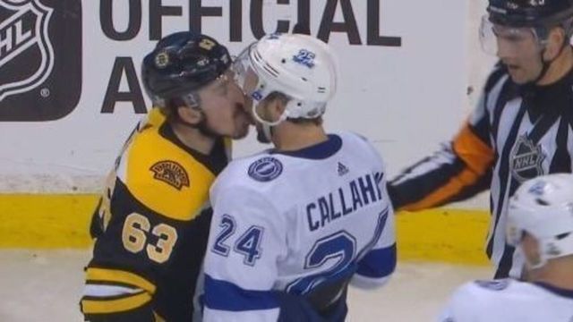 Watch: Brad Marchand licks Ryan Callahan