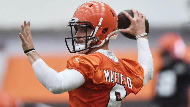 Mayfield throws 3 interceptions during OTAs