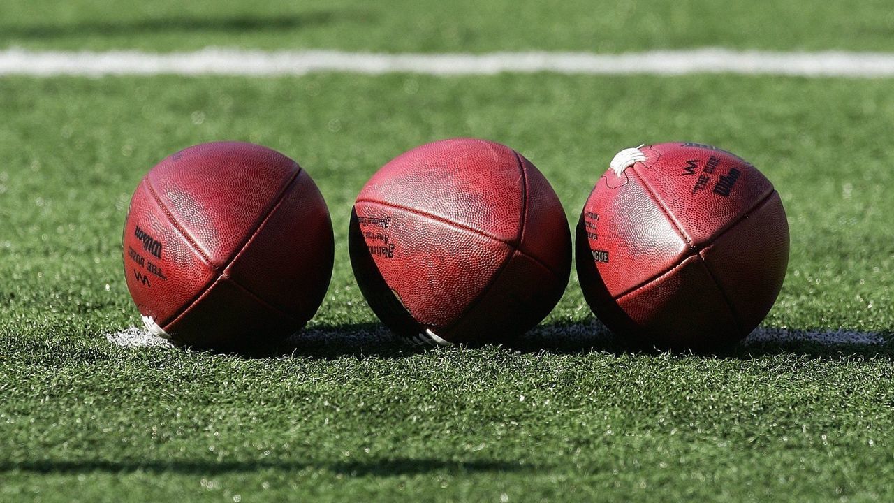 BALTIMORE - NOVEMBER 5: Three footballs lay on the field prior to the game between the Cincinnati Bengals and the Baltimore Ravens at M&T Bank Stadium on November 5, 2006 in Baltimore, Maryland. The Ravens defeated the Bengals 26-20.