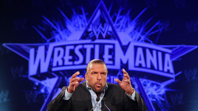 NEW YORK - MARCH 31: Triple H attends the WrestleMania 25th anniversary press conference at the Hard Rock Caf� on March 31, 2009 in New York City.