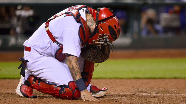 Molina undergoes surgery, out a month after 102-mph foul ball to groin