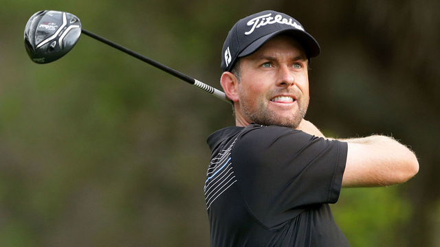 HILTON HEAD ISLAND, SC - APRIL 15: Webb Simpson plays his tee shot on the second hole during the final round of the 2018 RBC Heritage at Harbour Town Golf Links on April 15, 2018 in Hilton Head Island, South Carolina.