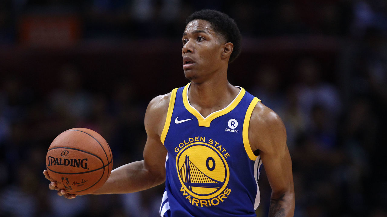 SHENZHEN, CHINA - OCTOBER 05: Patrick McCaw #0 of the Golden State Warriors in action during the game between the Minnesota Timberwolves and the Golden State Warriors as part of 2017 NBA Global Games China at Universidade Center on October 5, 2017 in Shenzhen, China.