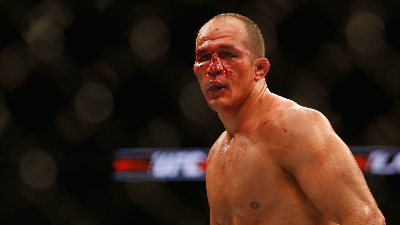 PHOENIX, AZ - DECEMBER 13: Junior dos Santos celebrates before defeating Stipe Miocic (not pictured) by unanimous decision in their heavyweight bout during the UFC Fight Night event at the at U.S. Airways Center on December 13, 2014 in Phoenix, Arizona.