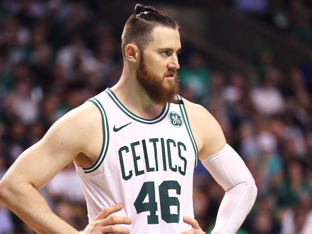 BOSTON, MA - MAY 3: Aron Baynes #46 of the Boston Celtics looks on during Game Two of the Eastern Conference Second Round of the 2018 NBA Playoffs against the Philadelphia 76ers at TD Garden on May 3, 2018 in Boston, Massachusetts. The Celtics defeat the 76ers 108-103.