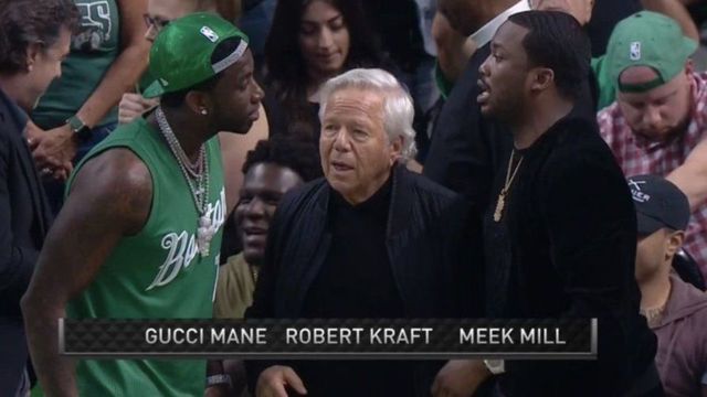 Meek Mill reveals what he said to Robert Kraft, Gucci Mane in viral photo