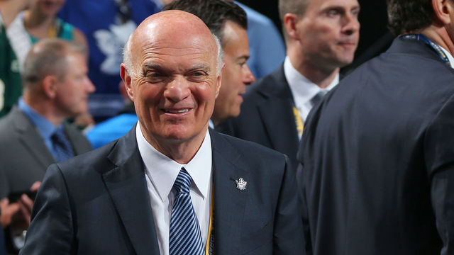BUFFALO, NY - JUNE 24: Toronto Maple Leafs General Manager Lou Lamoriello attends round one of the 2016 NHL Draft on June 24, 2016 in Buffalo, New York.