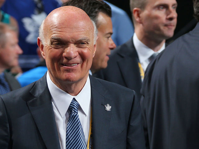BUFFALO, NY - JUNE 24: Toronto Maple Leafs General Manager Lou Lamoriello attends round one of the 2016 NHL Draft on June 24, 2016 in Buffalo, New York.