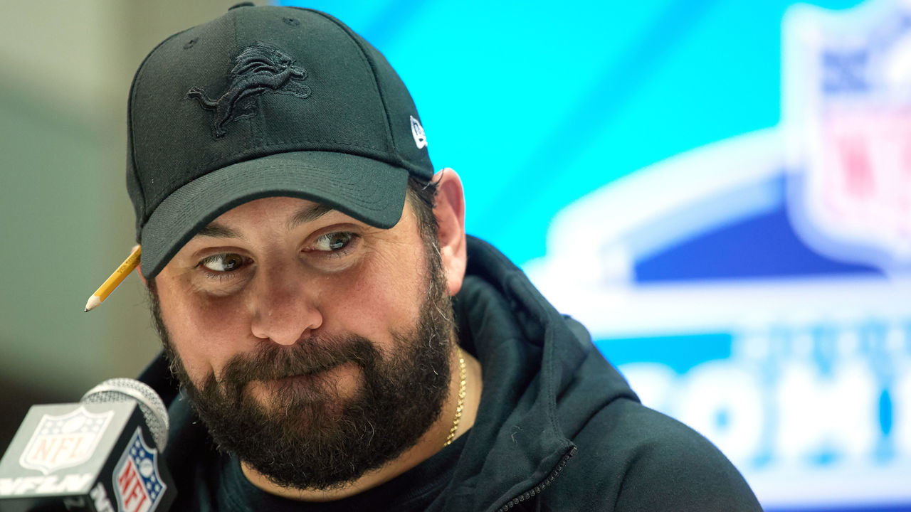 INDIANAPOLIS, IN - FEBRUARY 28: Detroit Lions head coach Matt Patricia, answers questions from the media during the NFL Scouting Combine on February 28, 2018 at Lucas Oil Stadium in Indianapolis, IN.