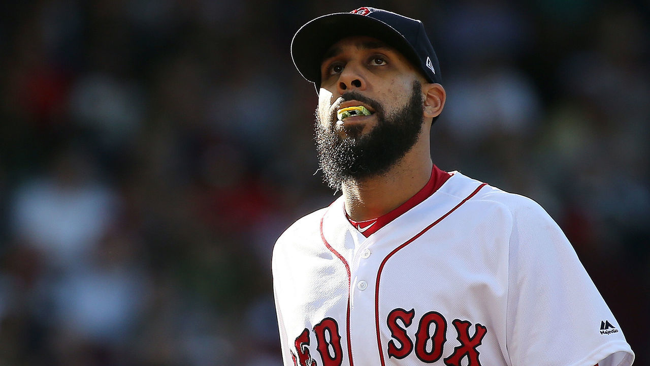 BOSTON, MA - APRIL 28: David Price #24 of the Boston Red Sox reacts against the Tampa Bay Rays in the third inning after giving up a two-run home run at Fenway Park on April 28, 2018 in Boston, Massachusetts.
