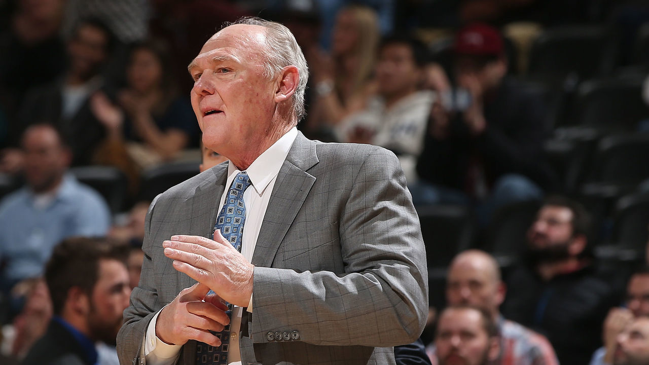 DENVER, CO - FEBRUARY 23: Head coach George Karl of the Sacramento Kings calls a time out against the Denver Nuggets at Pepsi Center on February 23, 2016 in Denver, Colorado. The Kings defeated the Nuggets 114-110.