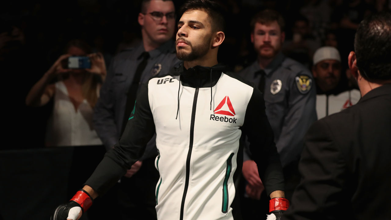 PHOENIX, AZ - JANUARY 15: Yair Rodriguez prepares to fight BJ Penn (not pictured) during the UFC Fight Night event at the at Talking Stick Resort Arena on January 15, 2017 in Phoenix, Arizona.