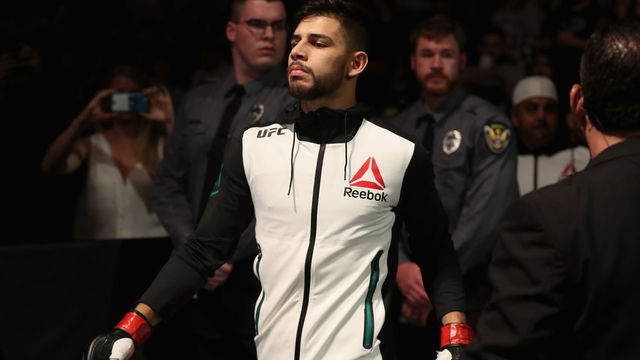 PHOENIX, AZ - JANUARY 15: Yair Rodriguez prepares to fight BJ Penn (not pictured) during the UFC Fight Night event at the at Talking Stick Resort Arena on January 15, 2017 in Phoenix, Arizona.
