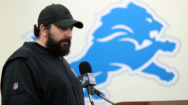 ALLEN PARK, MI - MAY 10: Detroit Lions head coach Matt Patricia talks during his press conference at the Detroit Lions Training Facility in Allen Park on May 10, 2018 in Allen Park, Michigan.